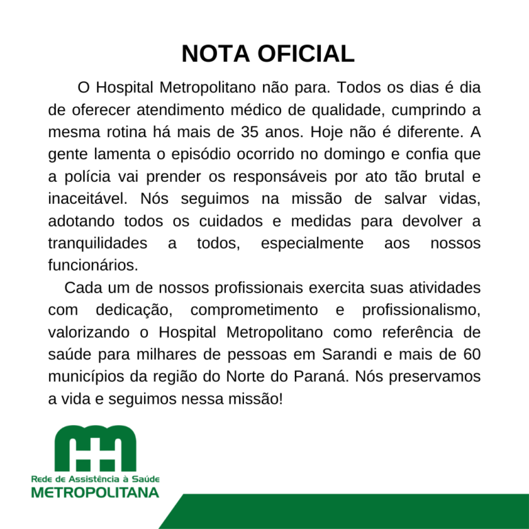 Nota Oficial – 16 de agosto de 2021